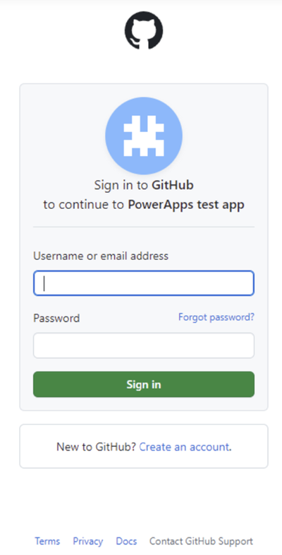 Sign in to your GitHub account with your credentials