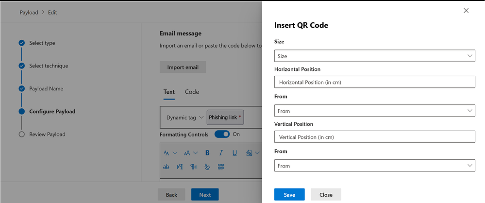 Image 3: Insert QR code menu