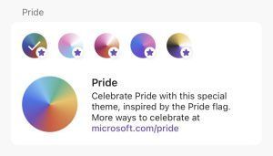Select a 2024 Pride theme in Outlook for iOS