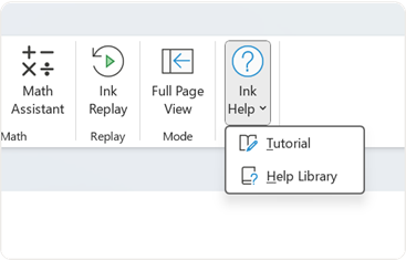 Find the interactive ink tutorial on the Draw tab in OneNote