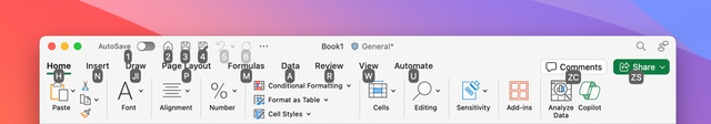 Visual appearance of KeyTips in Excel for Mac