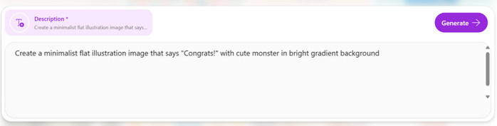 Description box with custom prompt