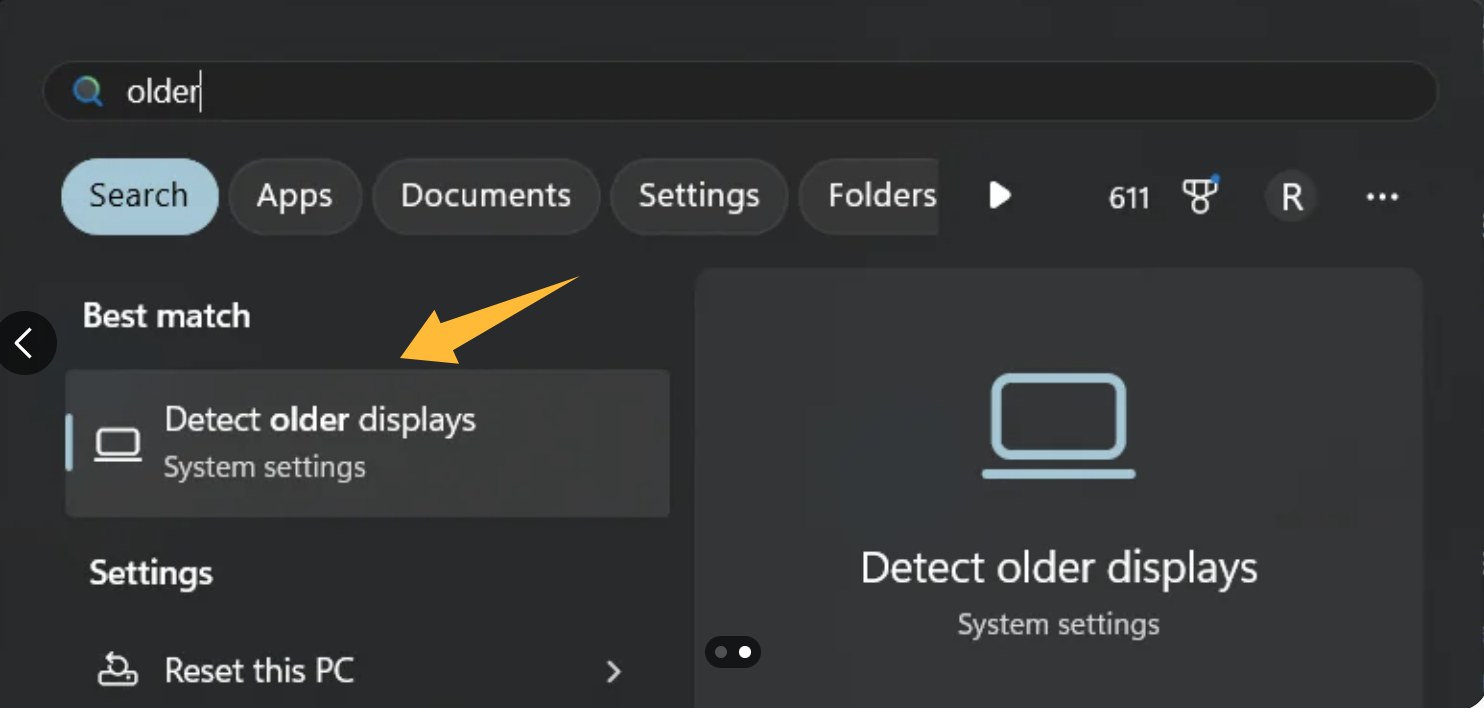 What does Detect old displays mean in system settings? | Microsoft ...