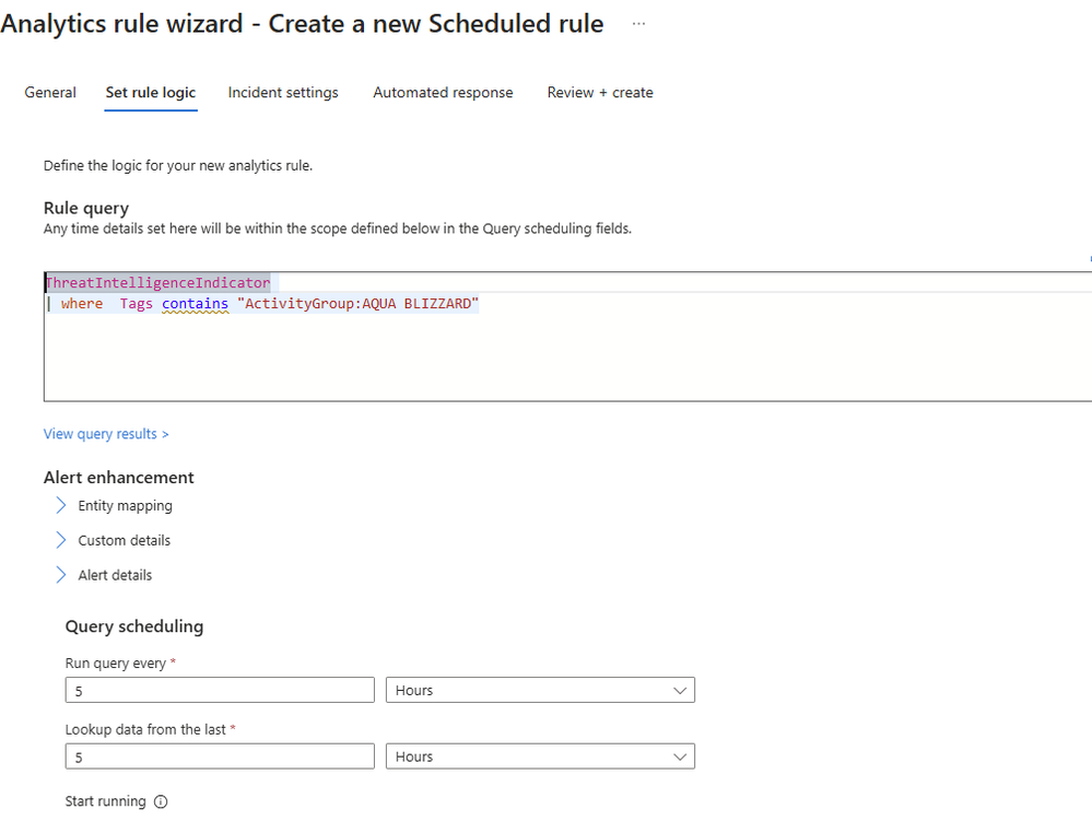 Creating custom logic to run a query every 5 hours