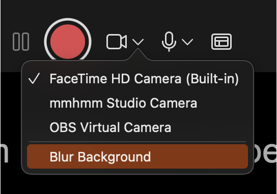 Camera options
