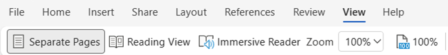 View tab with Single Line ribbon layout