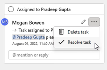 Resolve task command