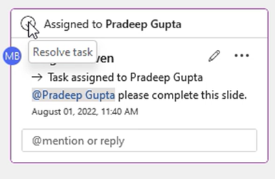 Resolve an assigned task