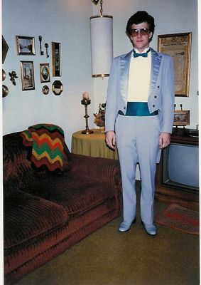 Doug Geoffray High School in blue tuxedo