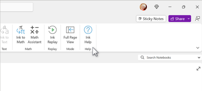 Ink Help on the Draw tab