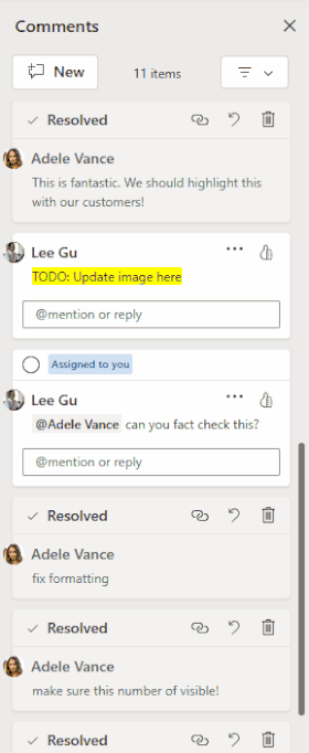 Filter to see only active comments