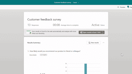 Open responses in Excel