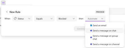 Set rules by selecting a trigger, condition, and action