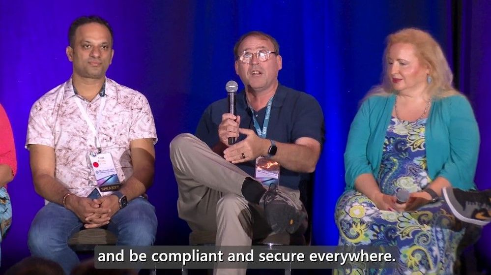 David Johnson (Principal PM Architect – Microsoft) [middle] answering an audience question during a live event AMA in Orlando, Florida.