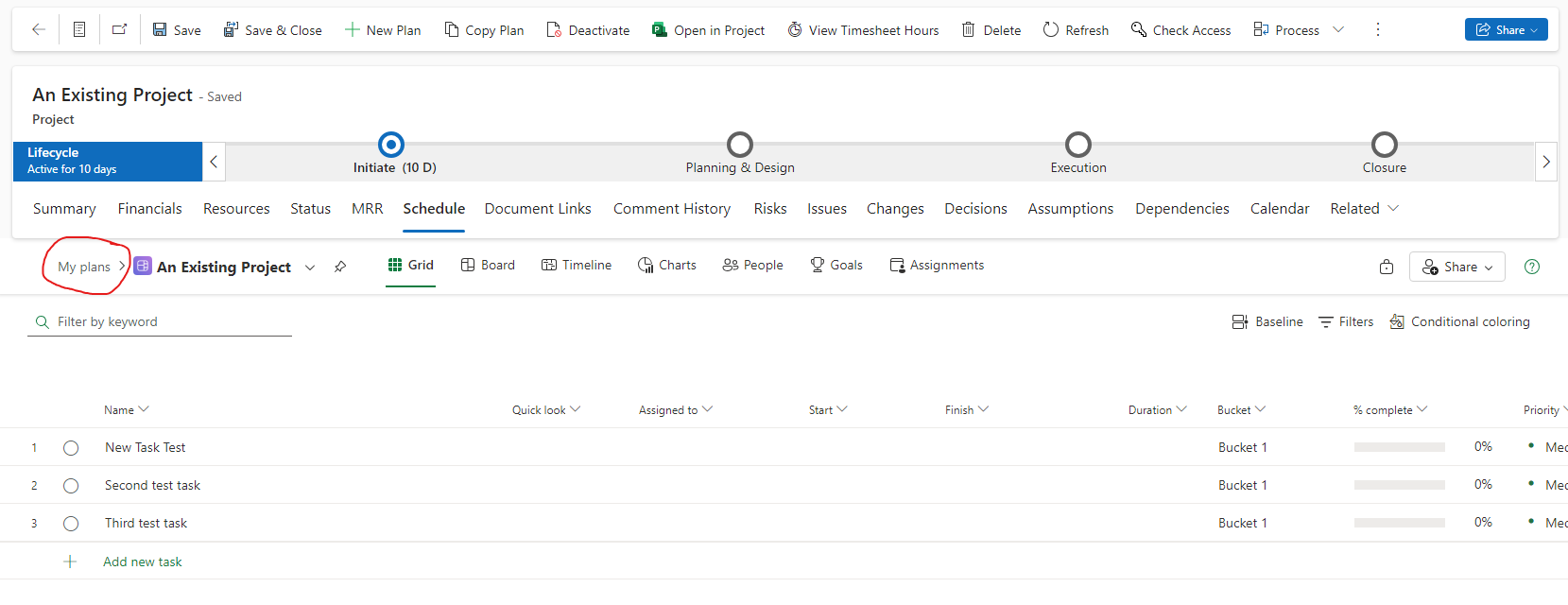 Project for the Web navigation inside the Project Power App | Microsoft ...