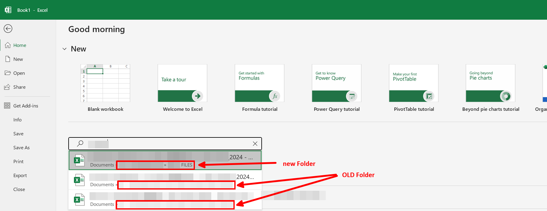 Update Excel Files path from old folder to new folder inside Pinned and ...