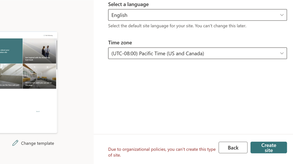 Screenshot: User experience when restricted content search is enabled