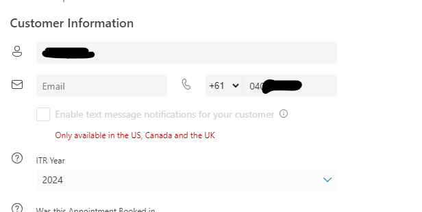 The Single Staff Member's Bookings looks like this