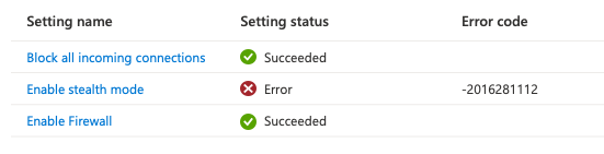 Screen shot of an error for the Enable Stealth Mode setting.