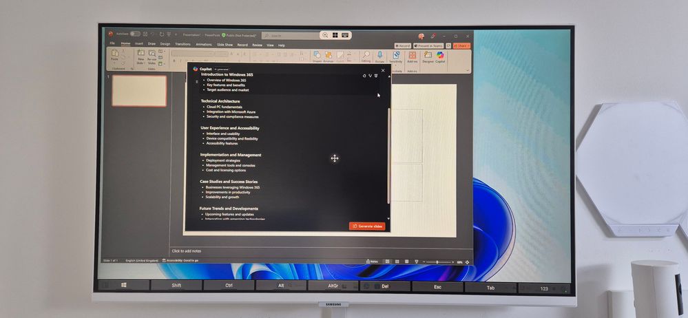 Windows 365 on Samsung S24 via Samsung DeX on TV