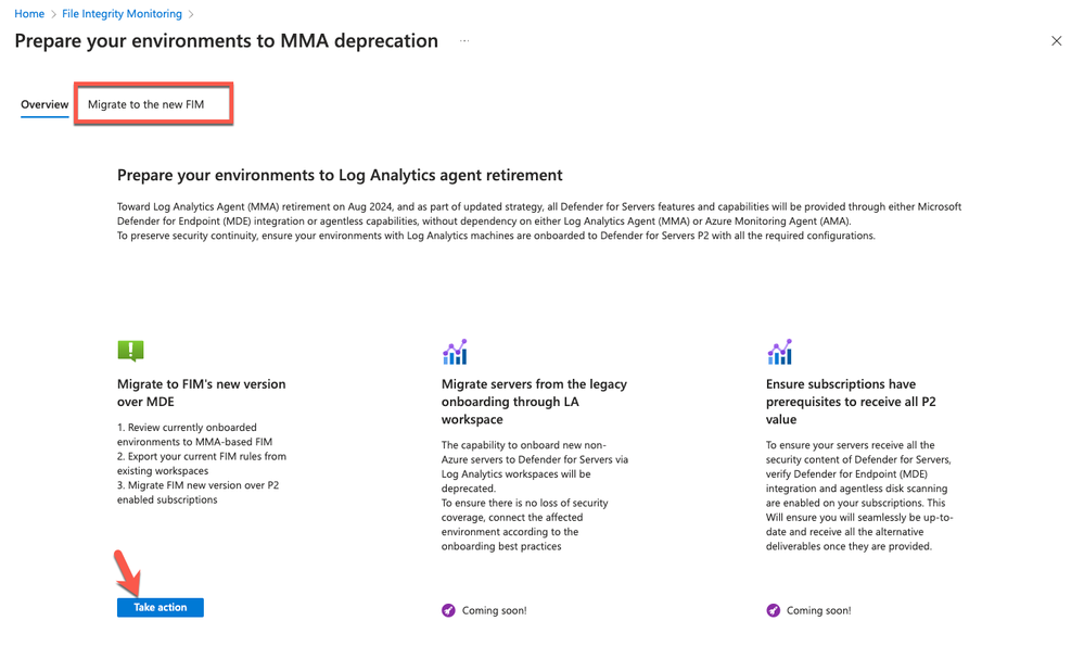 Figure 2 – Start the FIM migration experience