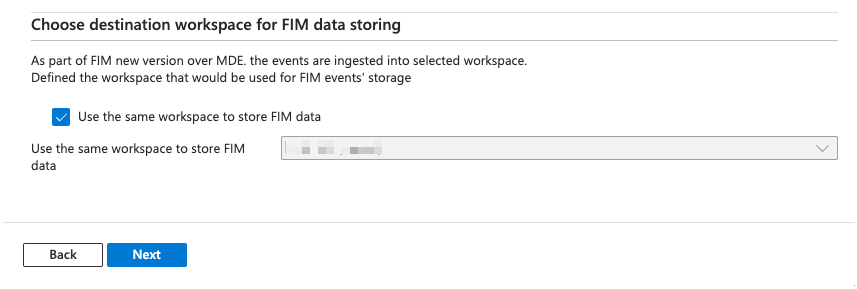 Figure 6 – Select the target workspace for change logs
