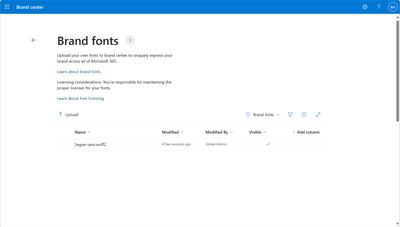 Brand fonts in the SharePoint brand center