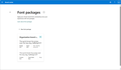 Font packages in the SharePoint brand center