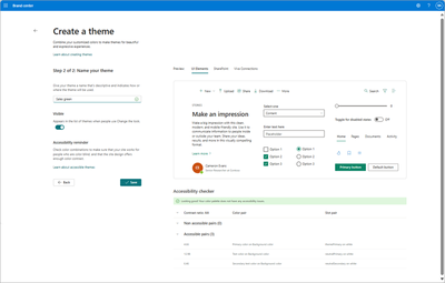 Theme creation in the SharePoint brand center