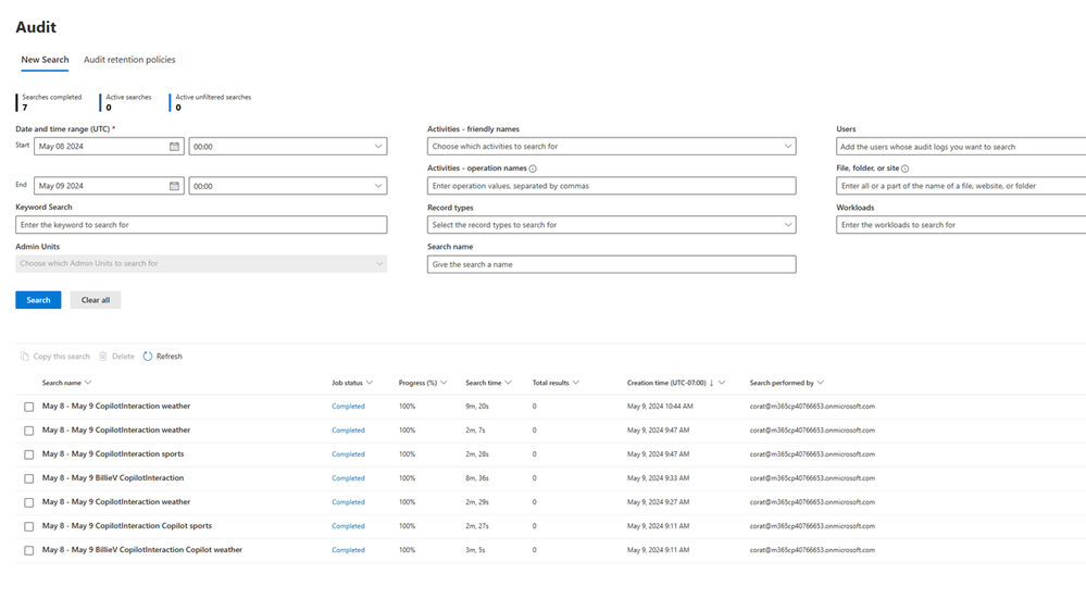 Admins will be able to use the audit log to find events involving web queries