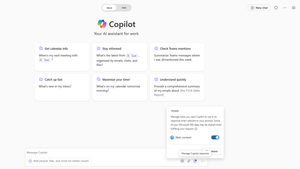 Screenshot: Web content plugin end user toggle for Microsoft 365 Copilot