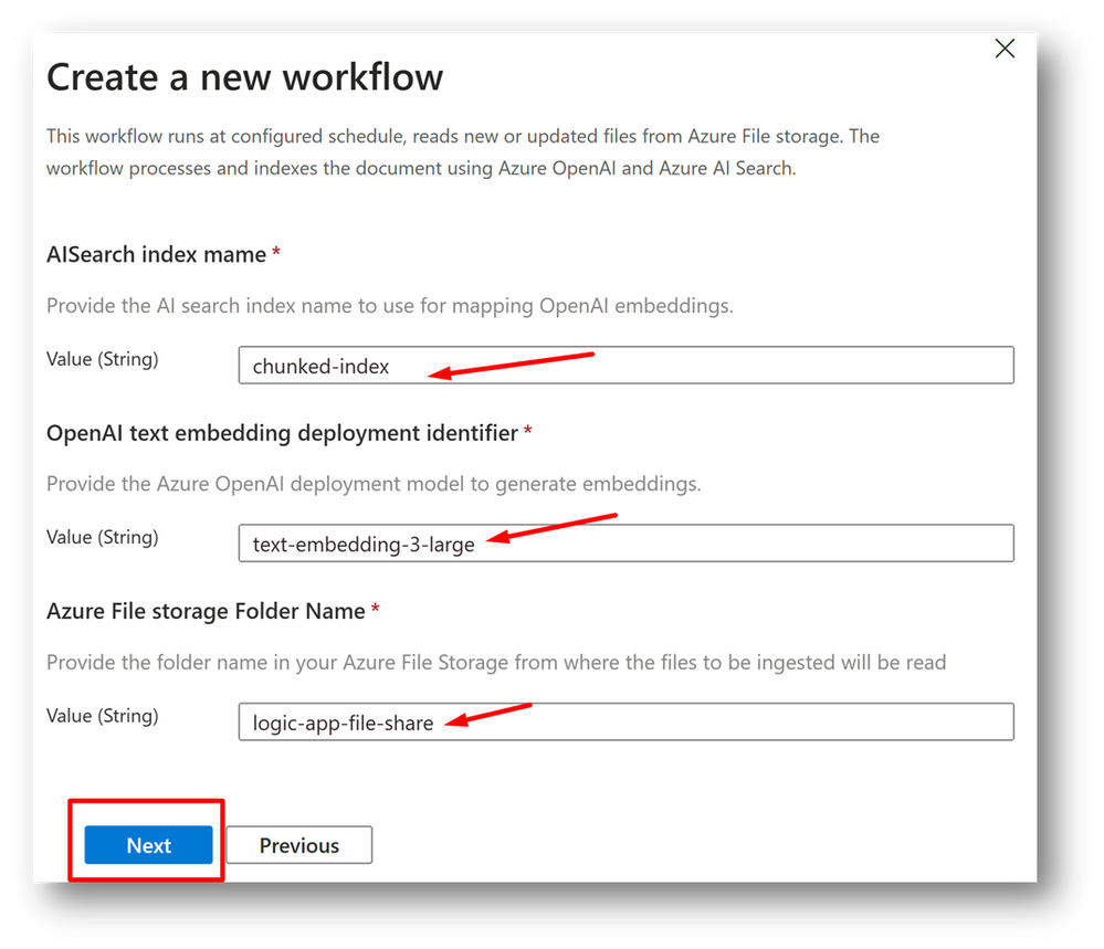 Figure 14 - Review workflow details and create