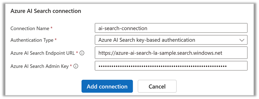 Figure 9 - AI Search connection