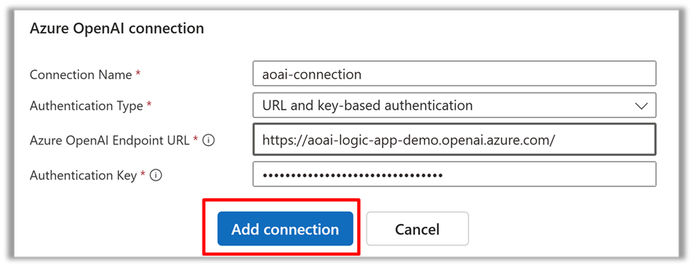 Figure 10 - Azure OpenAI connection