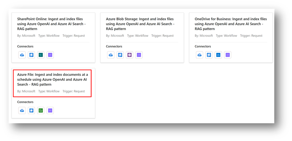 Figure 4 - Choose Azure Files RAG template
