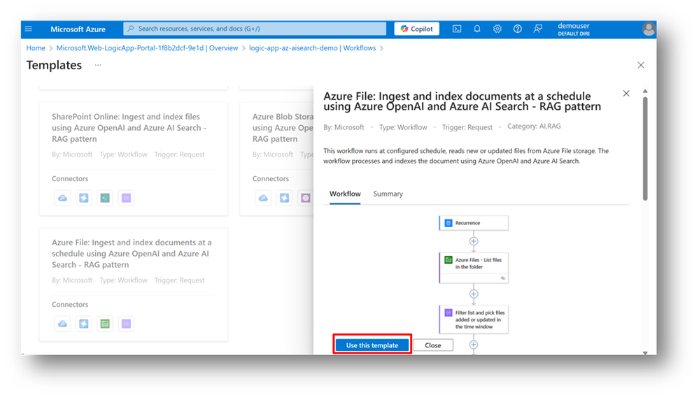 Figure 5 - Review the workflow and select it