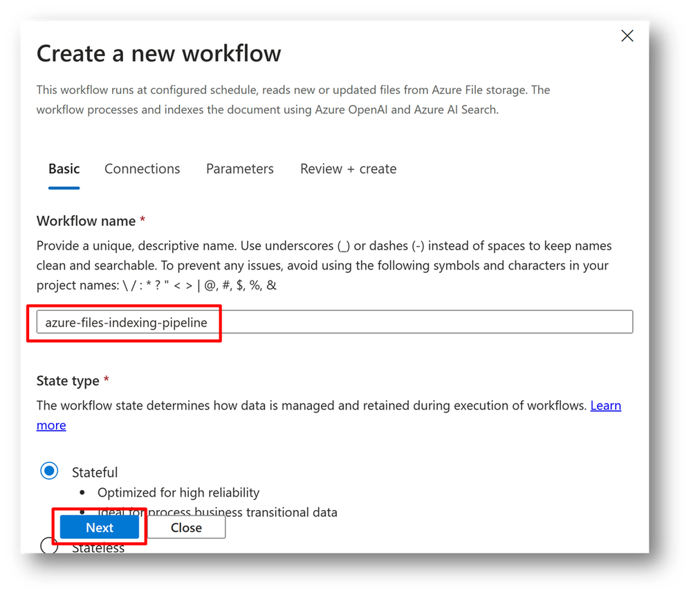 Figure 6 - Name your workflow