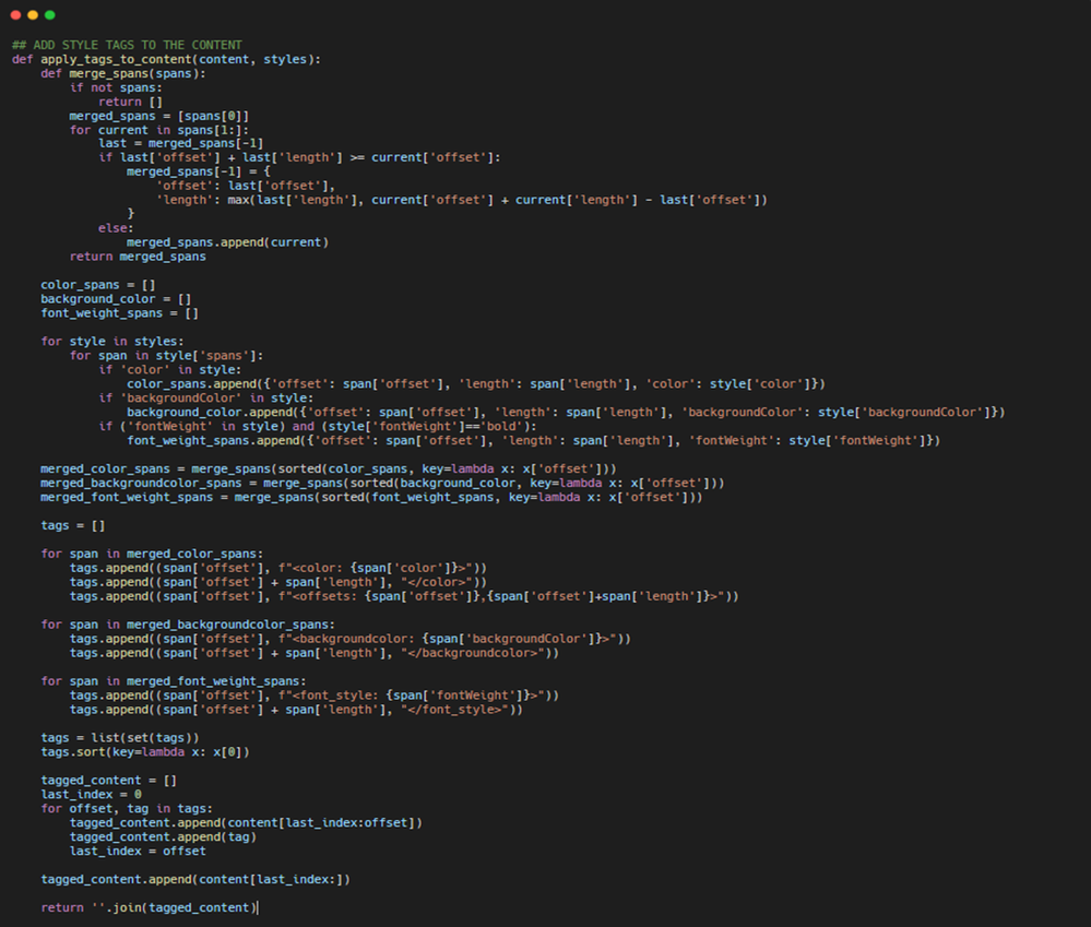 Figure 7: Applying Text Styles as Tags’ Process