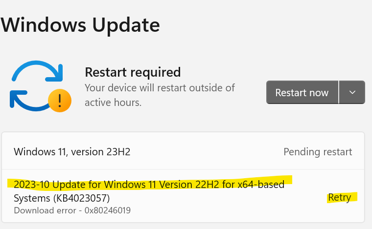 Dismissing an update | Microsoft Community Hub