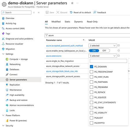 Activating DiskANN in Azure Database for PostgreSQL