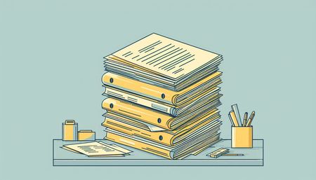A stack of well-structured documents on a table