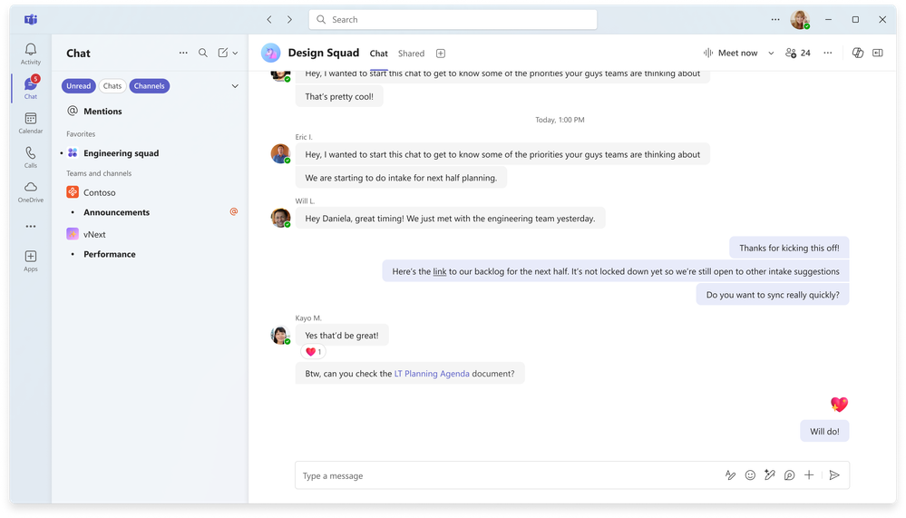 “Unread” and “Channels” filters selected to efficiently triage messages.
