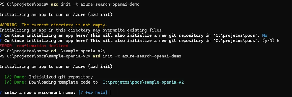 azd init -t azure-search-openai-demo