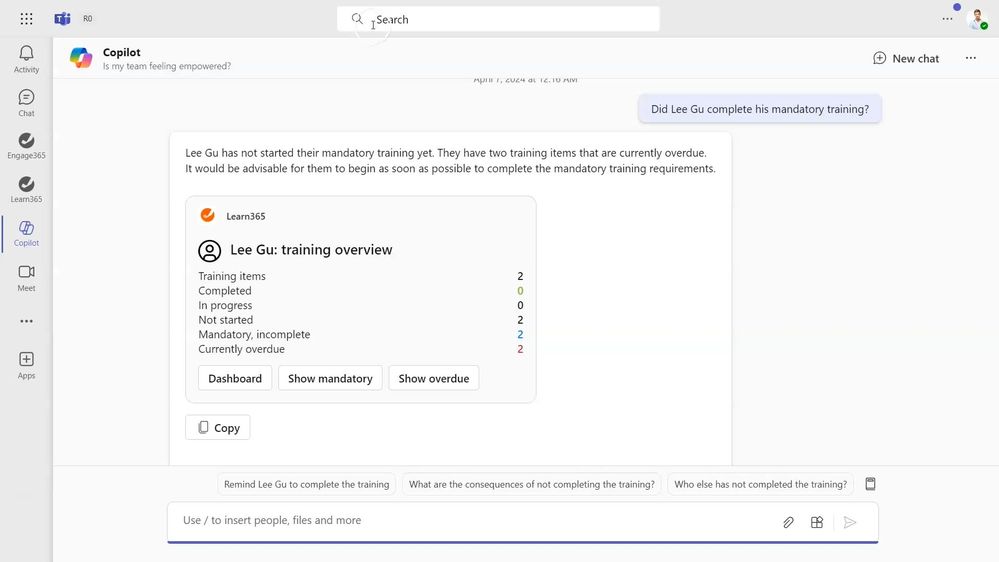 Learn365 training overview.