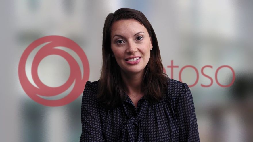 Fig 1: A company logo behind the person.