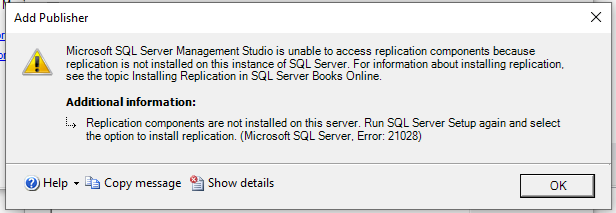 Not a valid installation folder for Replicator SSMS | Microsoft ...