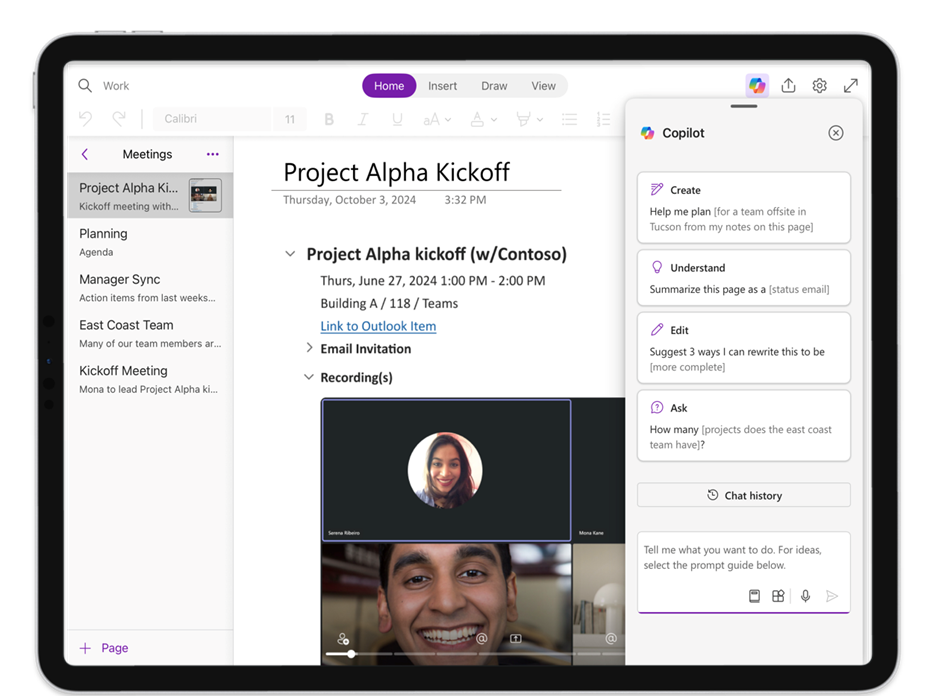 Commercial customers can now leverage Copilot in OneNote to boost their productivity on iPad and Mac