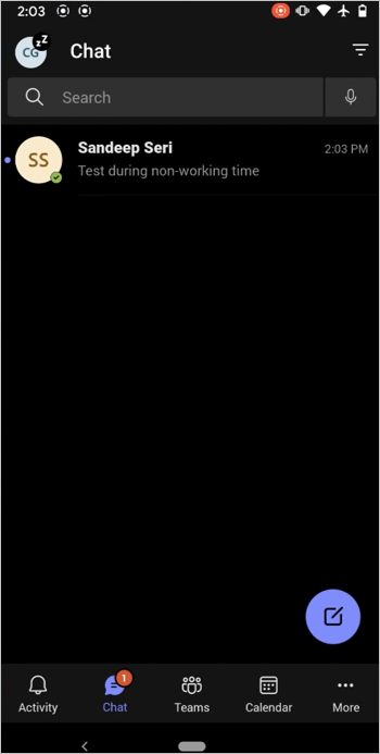 Messages can be viewed when notifications are muted, but the conversation icon shows that notifications are “snoozed.”