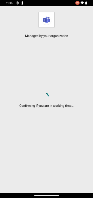 Message showing check for working time.