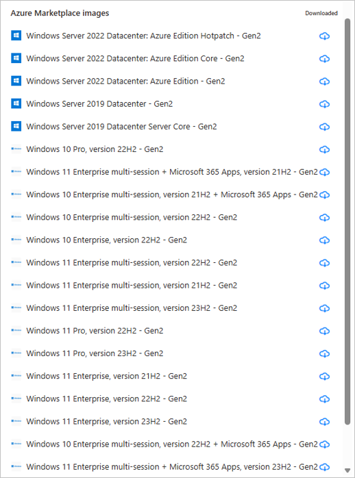 Azure Marketplace Catalog for Azure Virtual Desktop for Azure Stack HCI